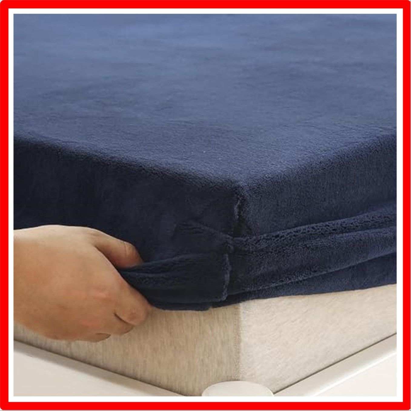 【匿名配送】 セミダブル・120×200cm_ネイビー ボックスシーツ セミダブル 冬 暖かい 高級マイクロファイバー 厚手 もこもこ 冬用シーツ ベッドシーツ