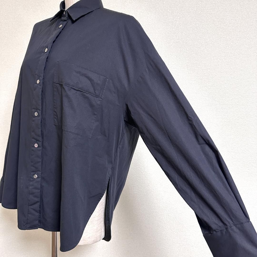 近年 ENFOLD SOMELOS パディングシャツ 中綿入り ブラウス ENFOLD SOMELOS コットンパディングシャツ 中綿入り 手洗い可 黒