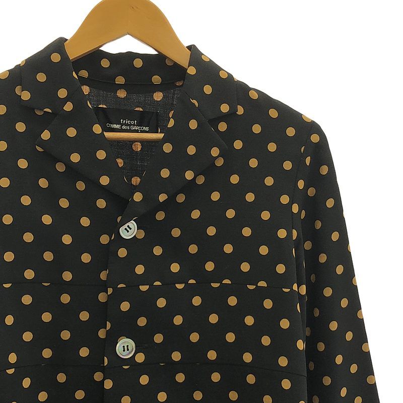 【美品】  tricot COMME des GARCONS / トリココムデギャルソン | 2001AW | ドット 再構築 ウールブラウス | S | ブラック/キャメル 美品】 tricot COMME des GARCONS / トリココムデギャルソン