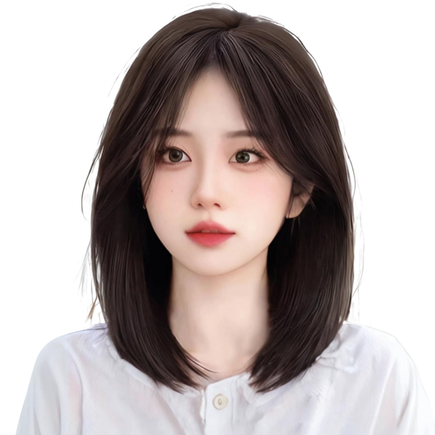 フルウィッグ wig ブラウン 茶 黒 ウィッグ ウィッグ ファション ネット付 レディース 普段使い コスプ ロリータ 女装 女性 かつら 耐熱 小顔 (ブラックブラウン) 自然 センター分け 【新・清