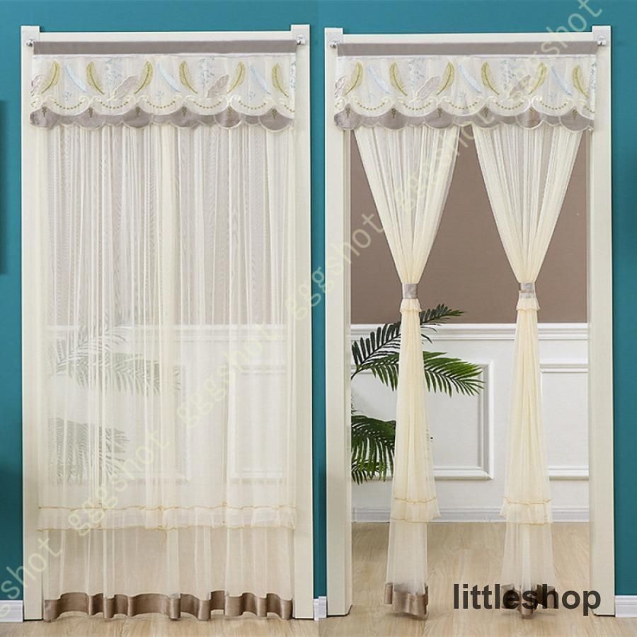 レースカーテン刺繍 花柄 薄手 光透過 シアーカーテン 窓チュール カーテン 女の子たちの部屋 間仕切り 小窓カーテン 寝室 リビングルーム 取り外し簡単