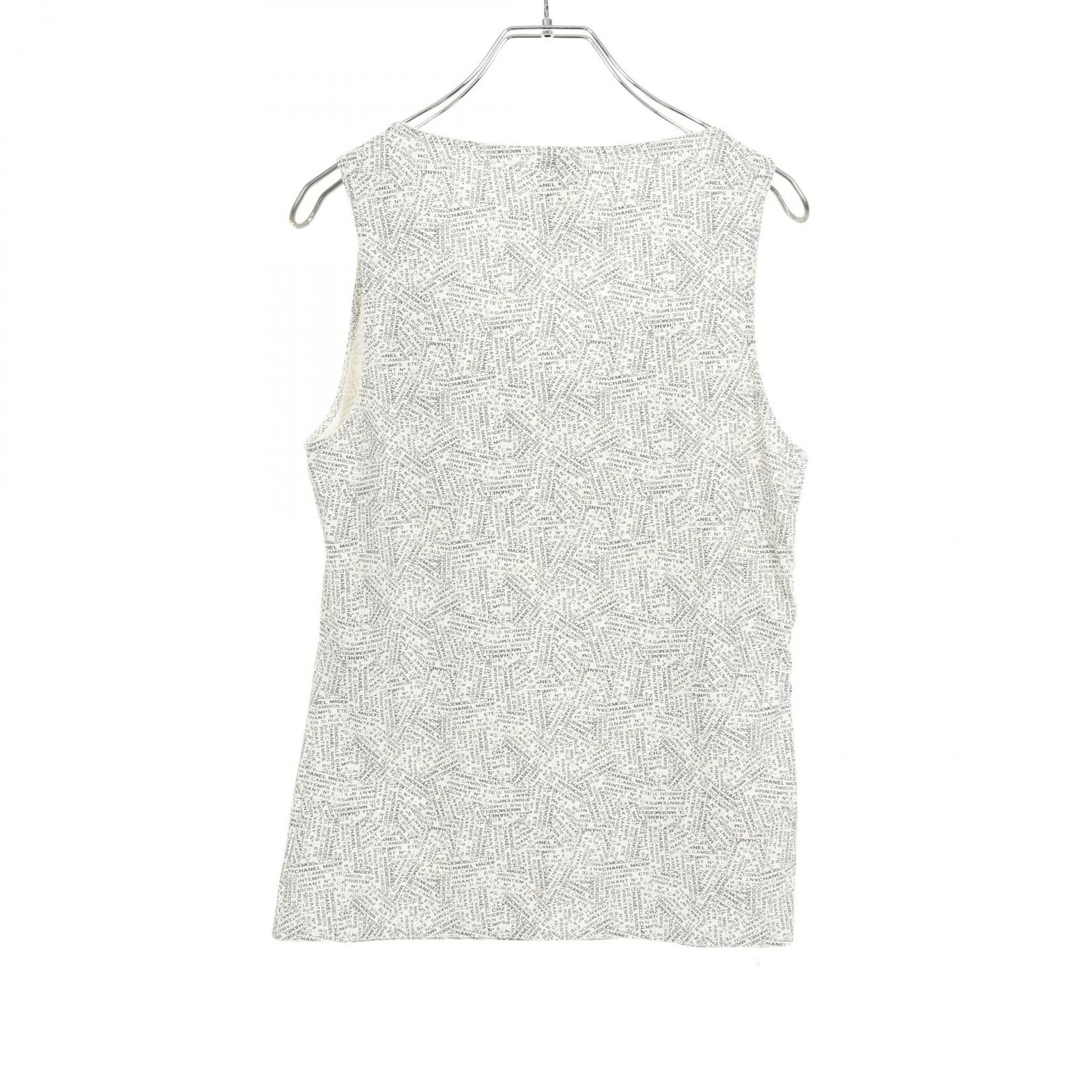 シャネル CHANEL タンクトップ ロゴ総柄 サイドジップ その他