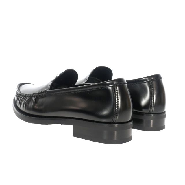 プラダ PRADA ブラッシュドレザー ローファー 靴 8 ブラック 黒