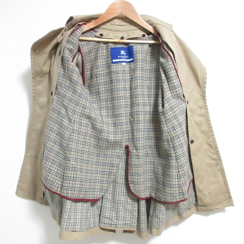 バーバリーブルーレーベル ベージュ ノバチェック トレンチコート 38 M