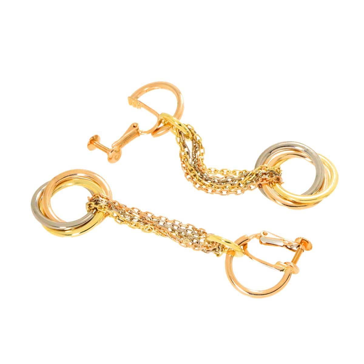 カルティエ Cartier トリニティ イヤリング K18 YG PG WG 750