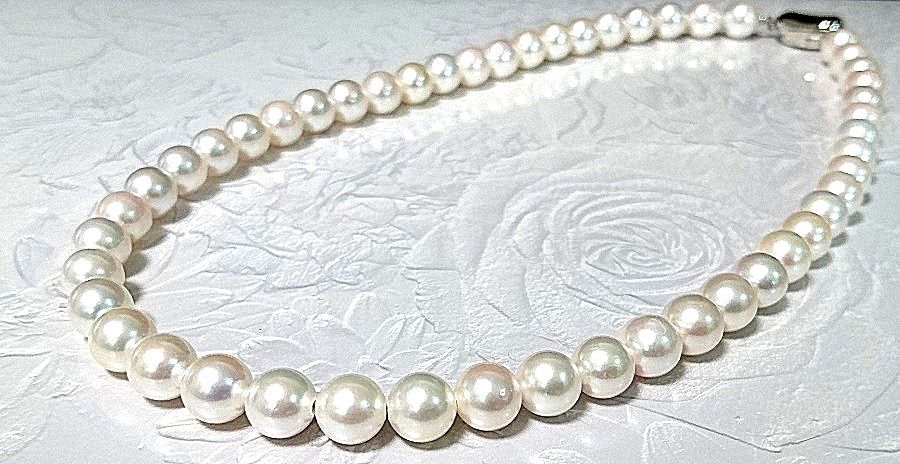 激安最後の特売人気のサイズです！照り巻オーロラ級　花珠真珠ネックレス8.5－8㍉その他