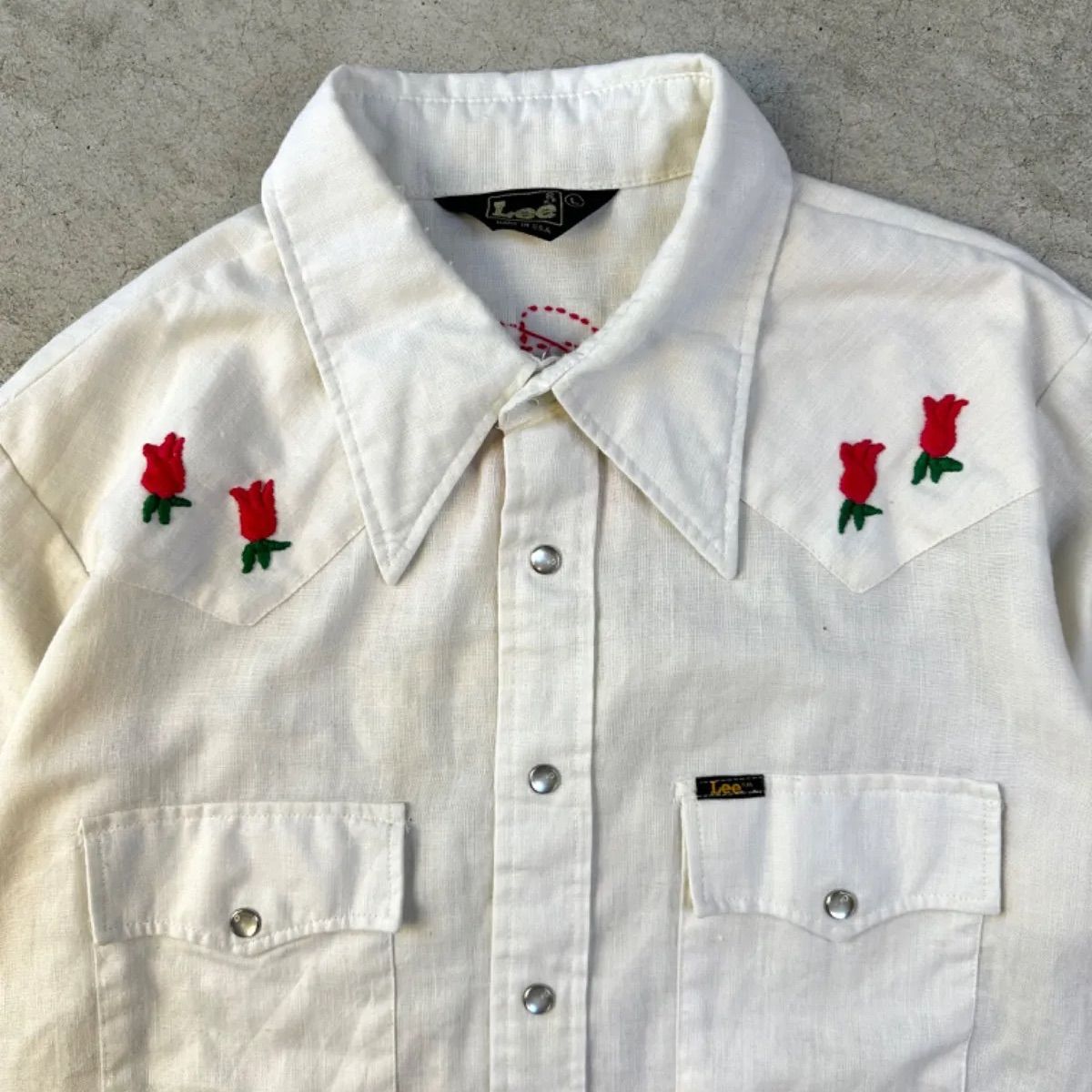 90s vintage ROPEY ウエスタンシャツ　白　刺繍　古着 VINTAGE - WESTERN WEAR 刺繍シャツ ウエスタンシャツの通販 by