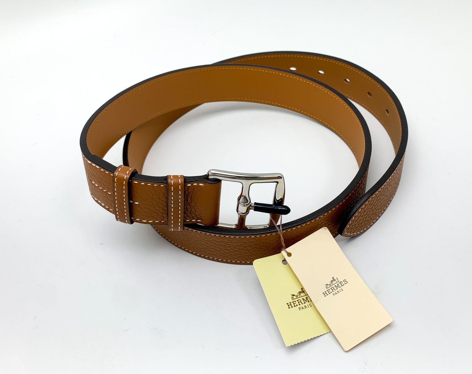 HERMES エルメス トリヨン ブラウン系 ゴールド ベルト エト  