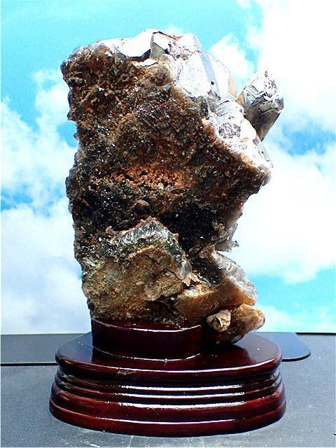 約:2160g AAA級【魔除け】◇天然モリオン(黒水晶）クラスター