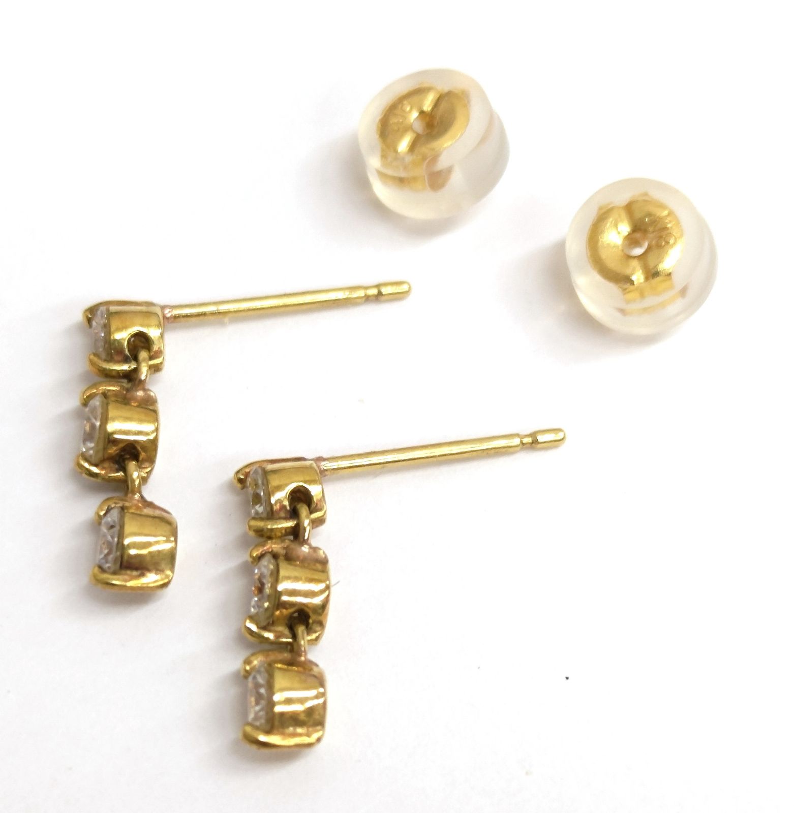 K18 各0.25ct メレD ピアス 総重量1.4g GOLD ゴールド ダイヤ ダイヤモンド JA-24457