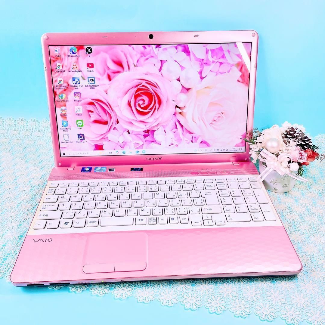 可愛い❣VAIOノートパソコン✨Win11 Core-i5 新品SSD カメラ付