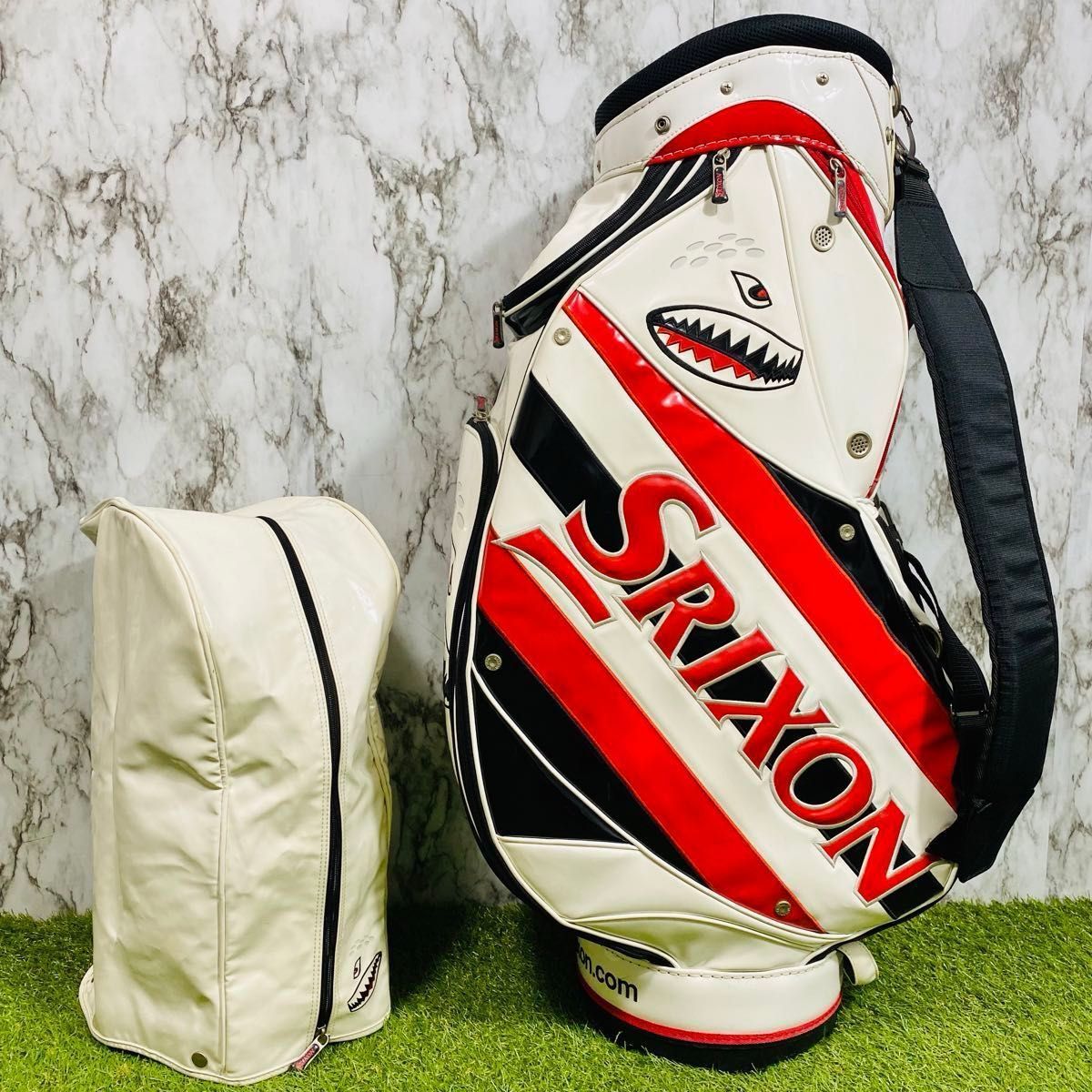 【希少レア】スリクソン ガオモンスター カート式 キャディバッグ エナメル素材 希少レア】スリクソン ガオモンスター カート式 キャディバッグ