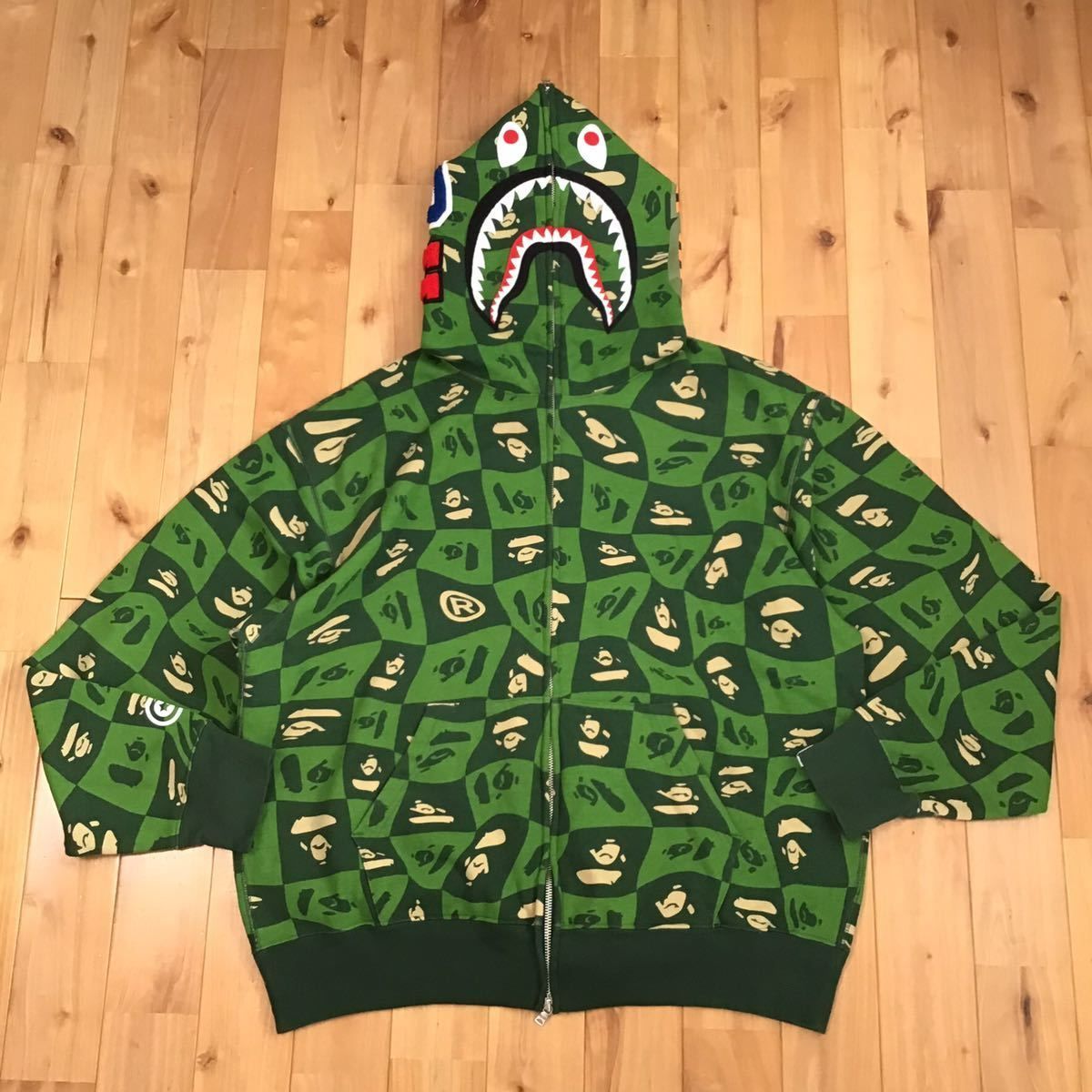 ☆XL☆ BAPE FACE LOGO シャーク パーカー a bathing ape shark full ...