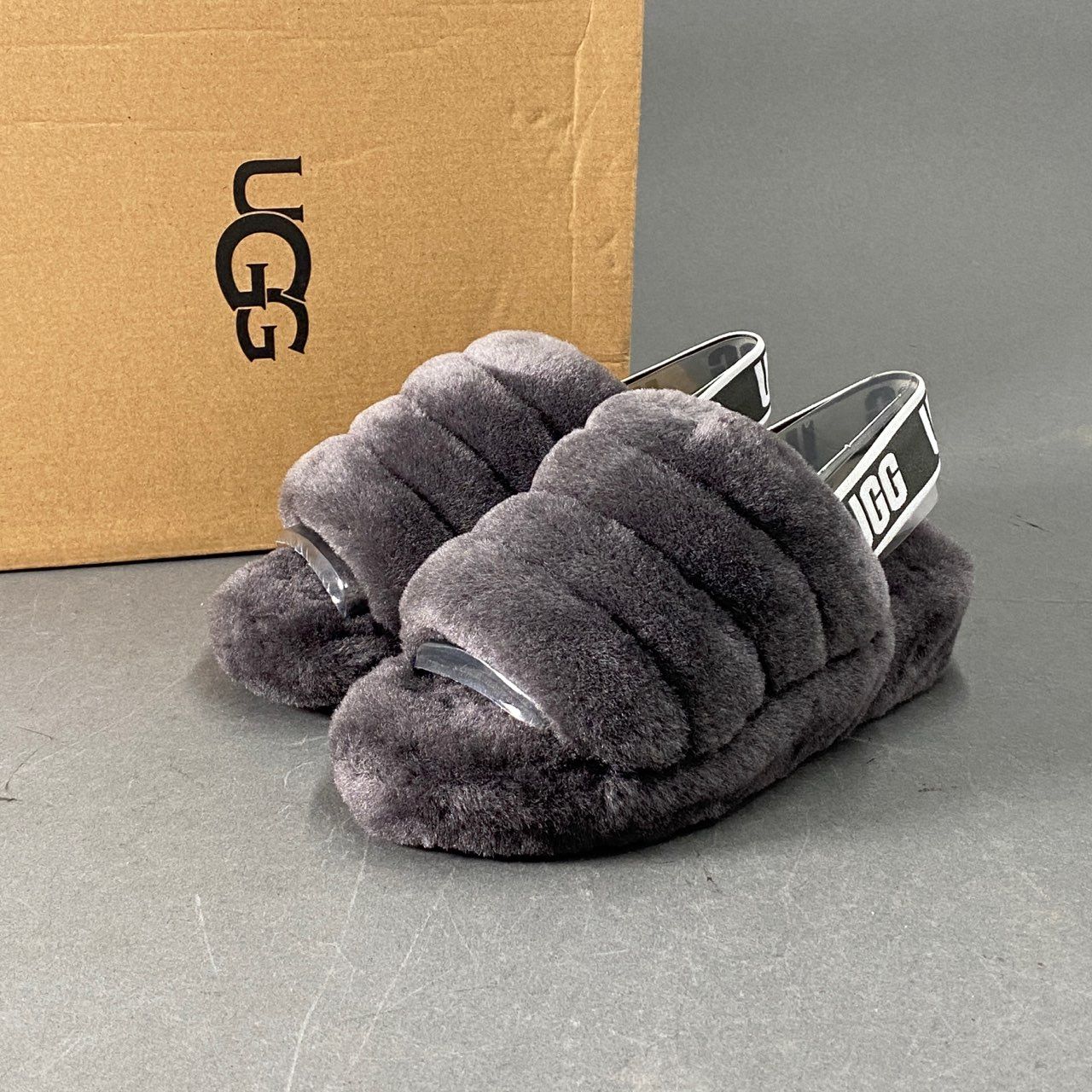 5L6 《美品》 UGG アグ ボアサンダル フラッフイヤースライド 22