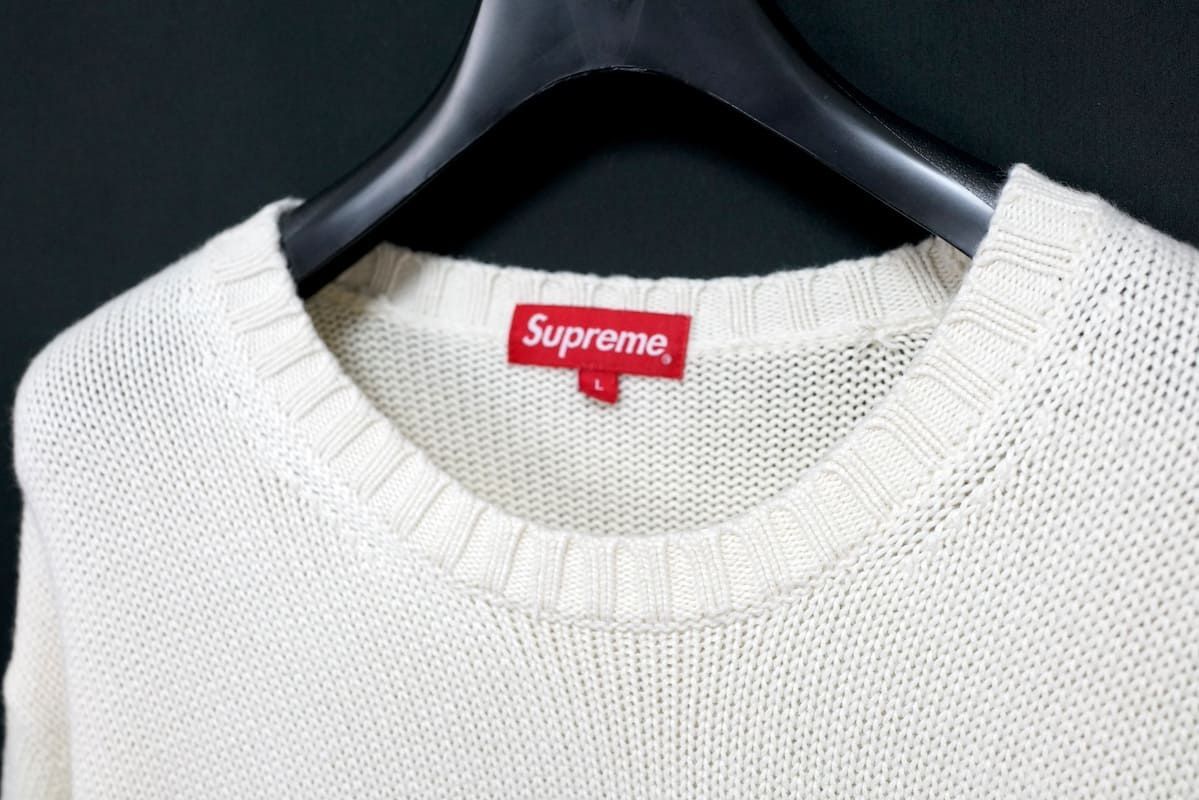 16SS SUPREME Tackle Twill Sweater シュプリーム タックルツイルセーター アーチロゴ ニット オフホワイト  Lサイズ【中古】 - メルカリ