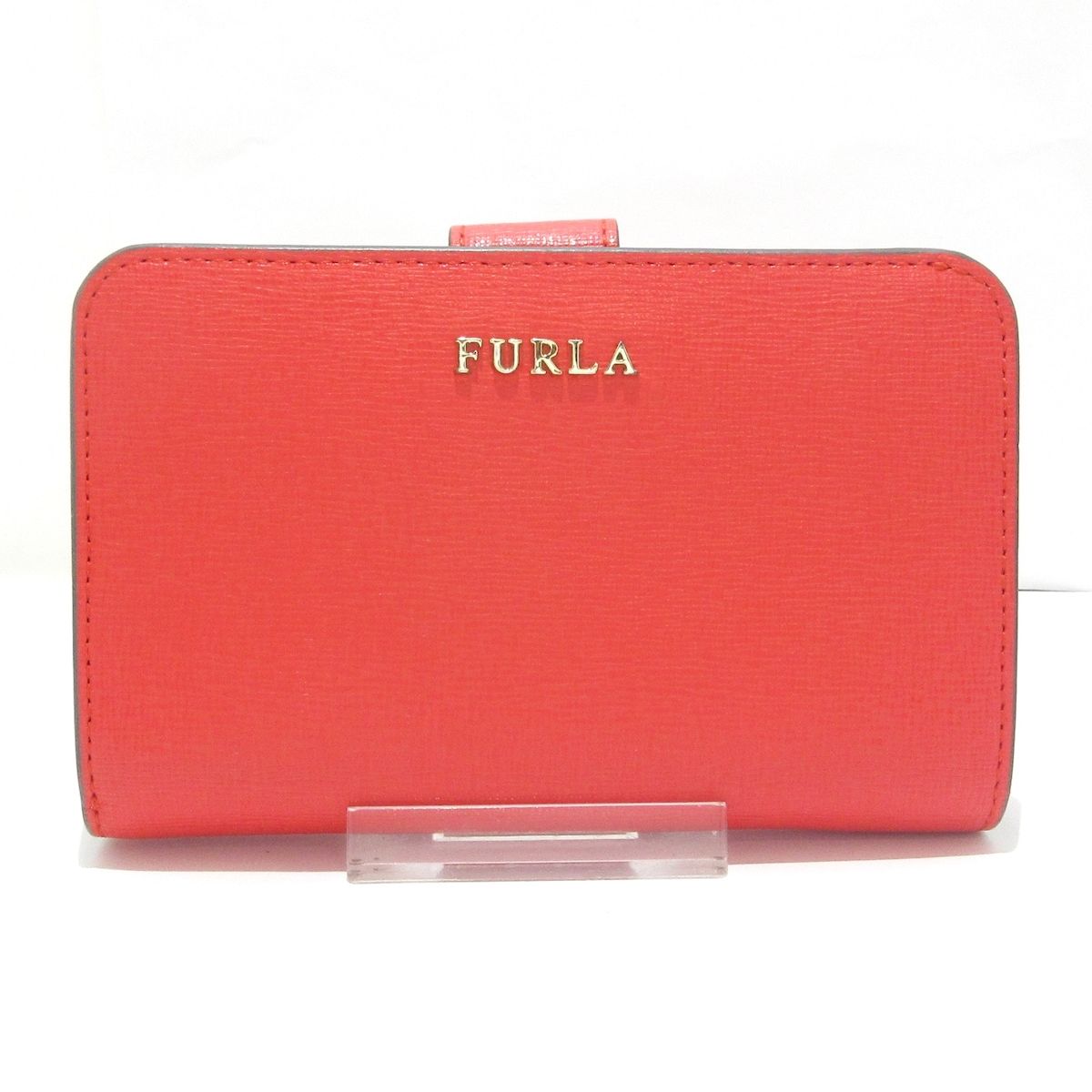 FURLA(フルラ) 2つ折り財布美品 レッド L字ファスナー レザー - メルカリ
