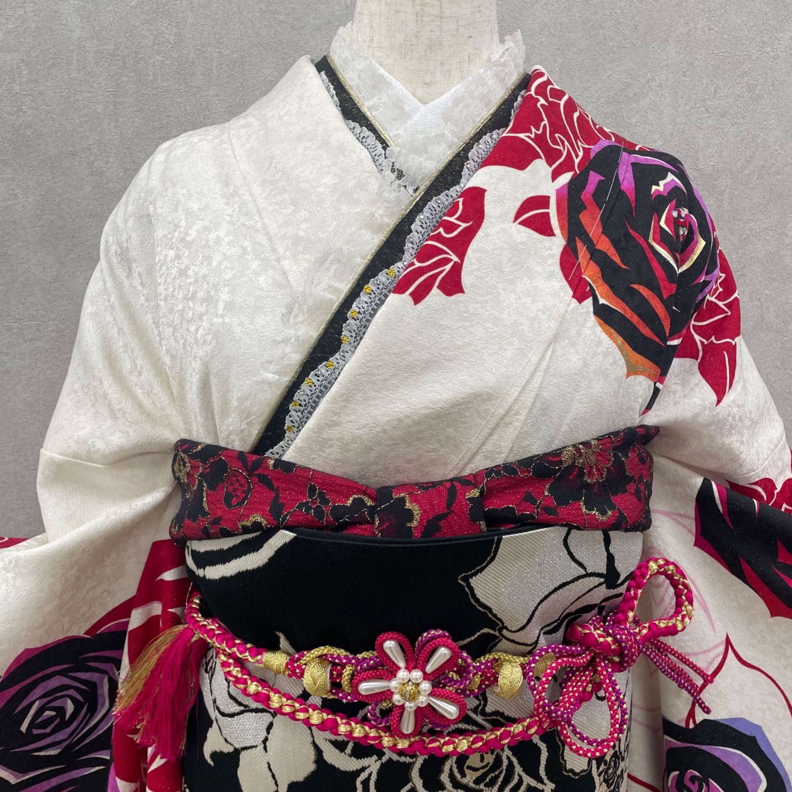 新品】❀振袖7点セット❀ 振袖 正絹 フルセット 中古 美品 成人