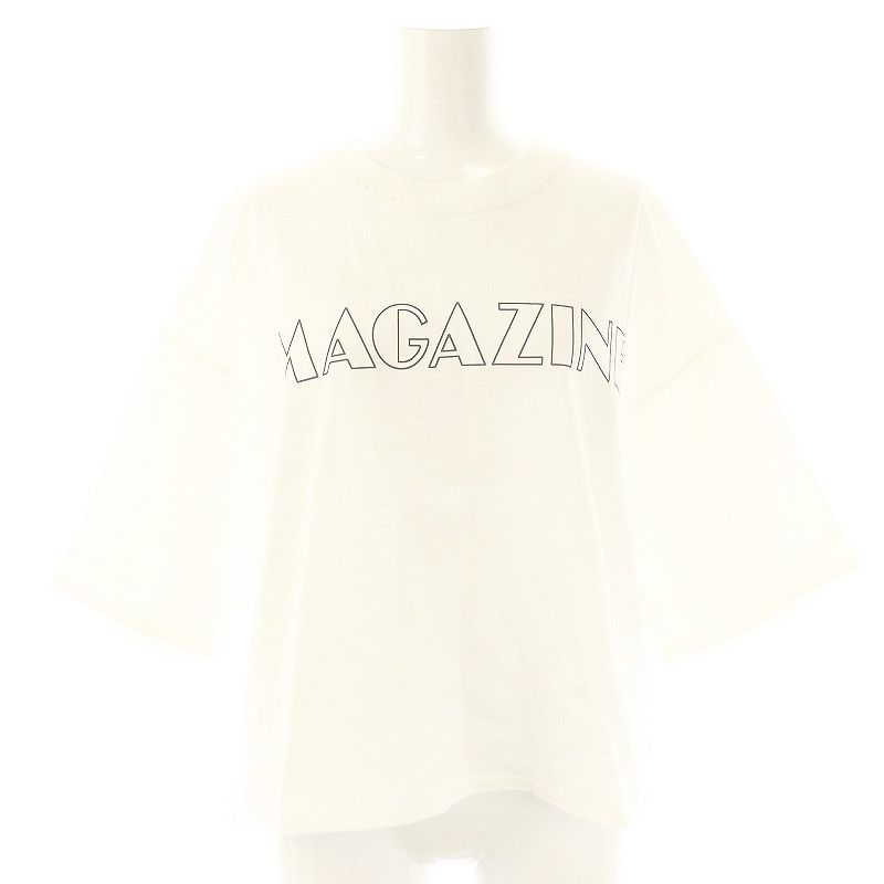 サードマガジン THIRD MAGAZINE ロゴTシャツ 五分袖 9 ホワイト