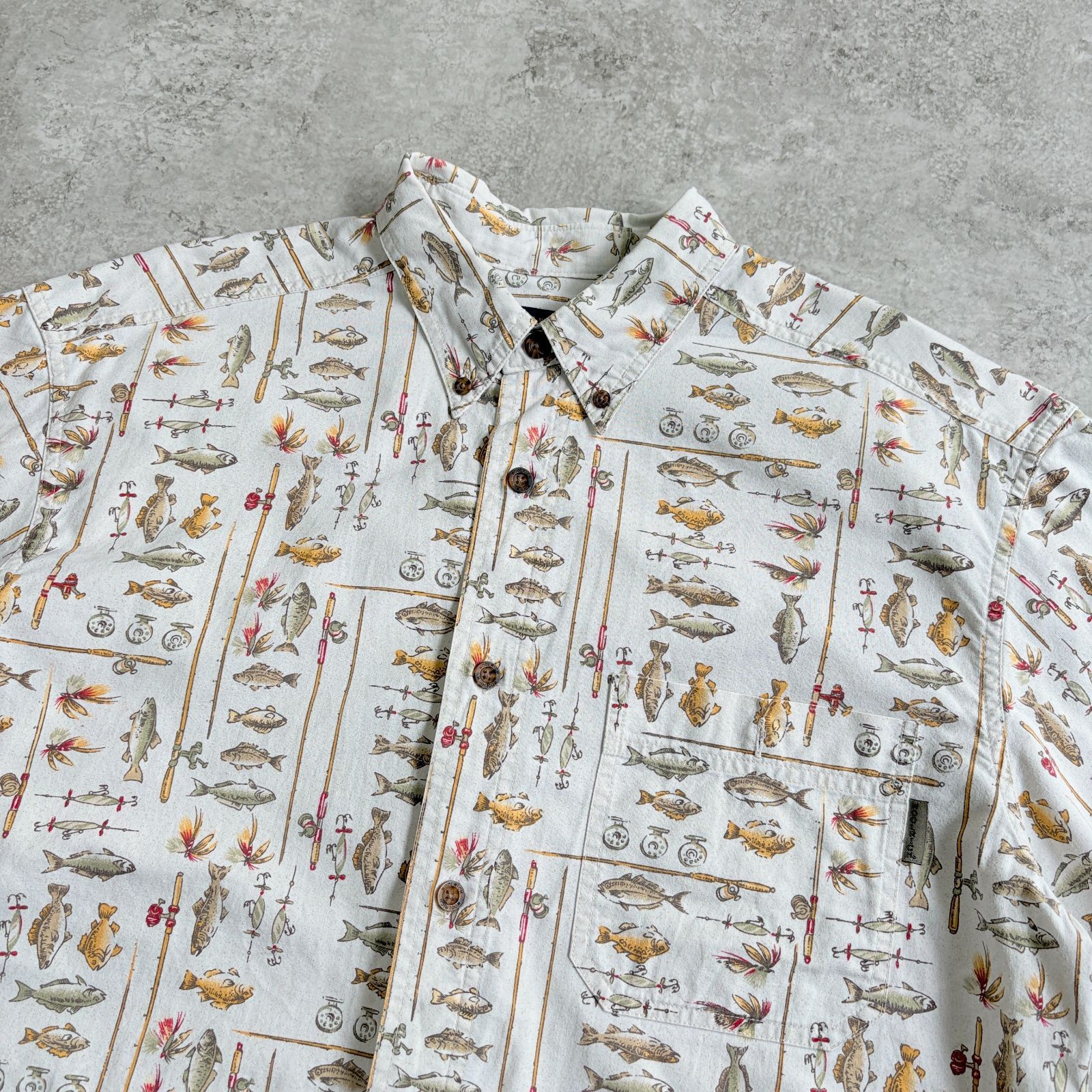 90s 00s WOOLRICH コットン BD 半袖シャツ 釣り 魚柄 USA 90s 00s WOOLRICH コットン BD 半袖シャツ 釣り 魚柄 USA - メルカリ