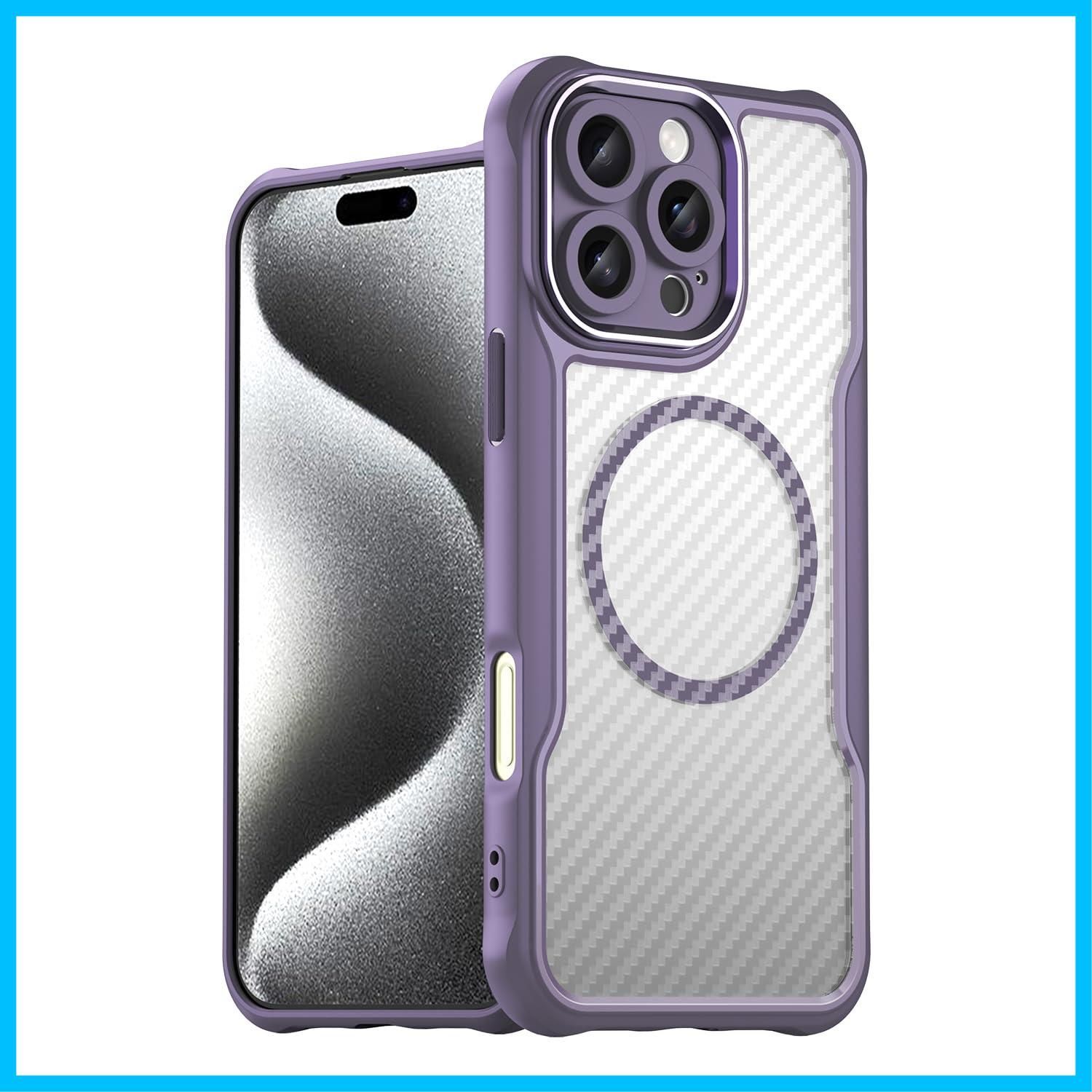 【新着商品】半透明カバー MagSafeに対応 薄型 Maxケース Pro 耐衝撃バンパー 16 マットな質感 iPhone レンズ全面保護 Baby (パープル) Panda