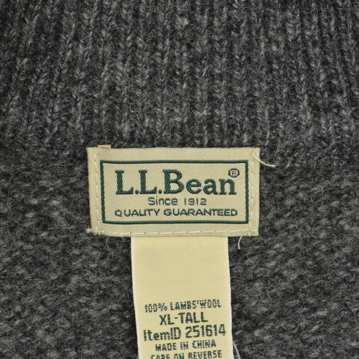 90s L.L.Bean ドライバーズニット コットンニット カーキ M | 古着屋 Uan L.L.Bean　エルエルビーン　ドライバーズニット　ブルーグレー　XLサイズ