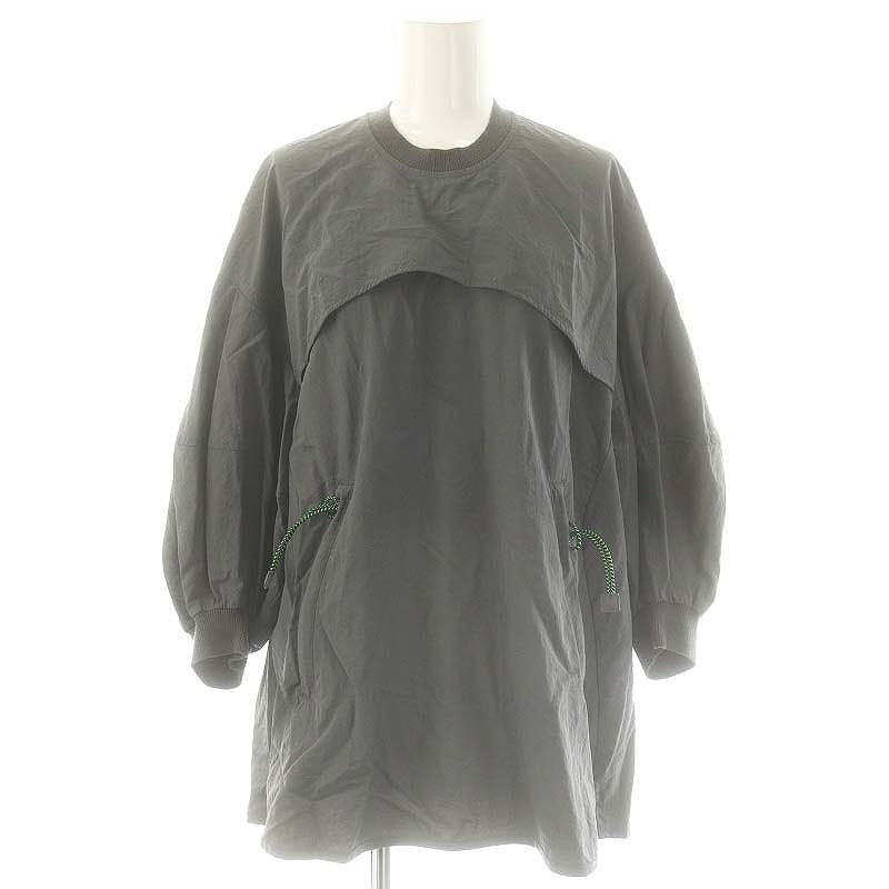 ナゴンスタンス nagonstans balloon sleeve pullover プルオーバー カットソー チュニック丈 長袖 M グレー |ES OS