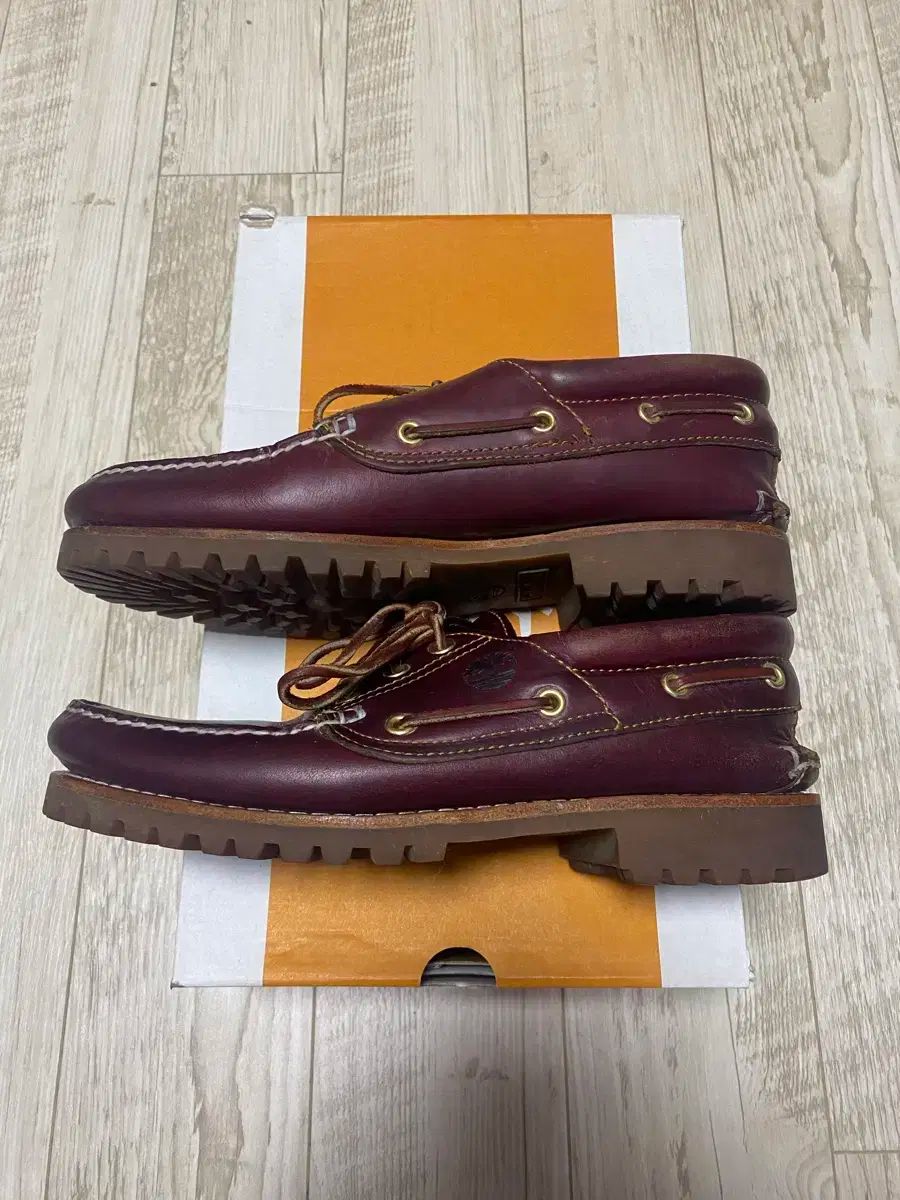 Timberland ティンバーランド 3 子供 ボートシューズ バーガンディー 265