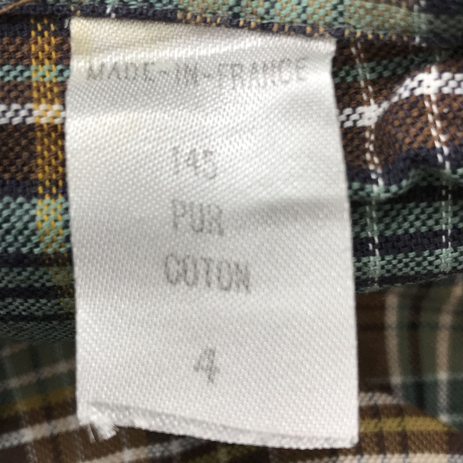 【物流センター】 中古 半袖シャツ 70年代前後 MADE IN FRANCE フレンチユーロ チェック柄 半袖 コットン プルオーバー ユーロ ビンテージ その他 サイズ：4 【906】