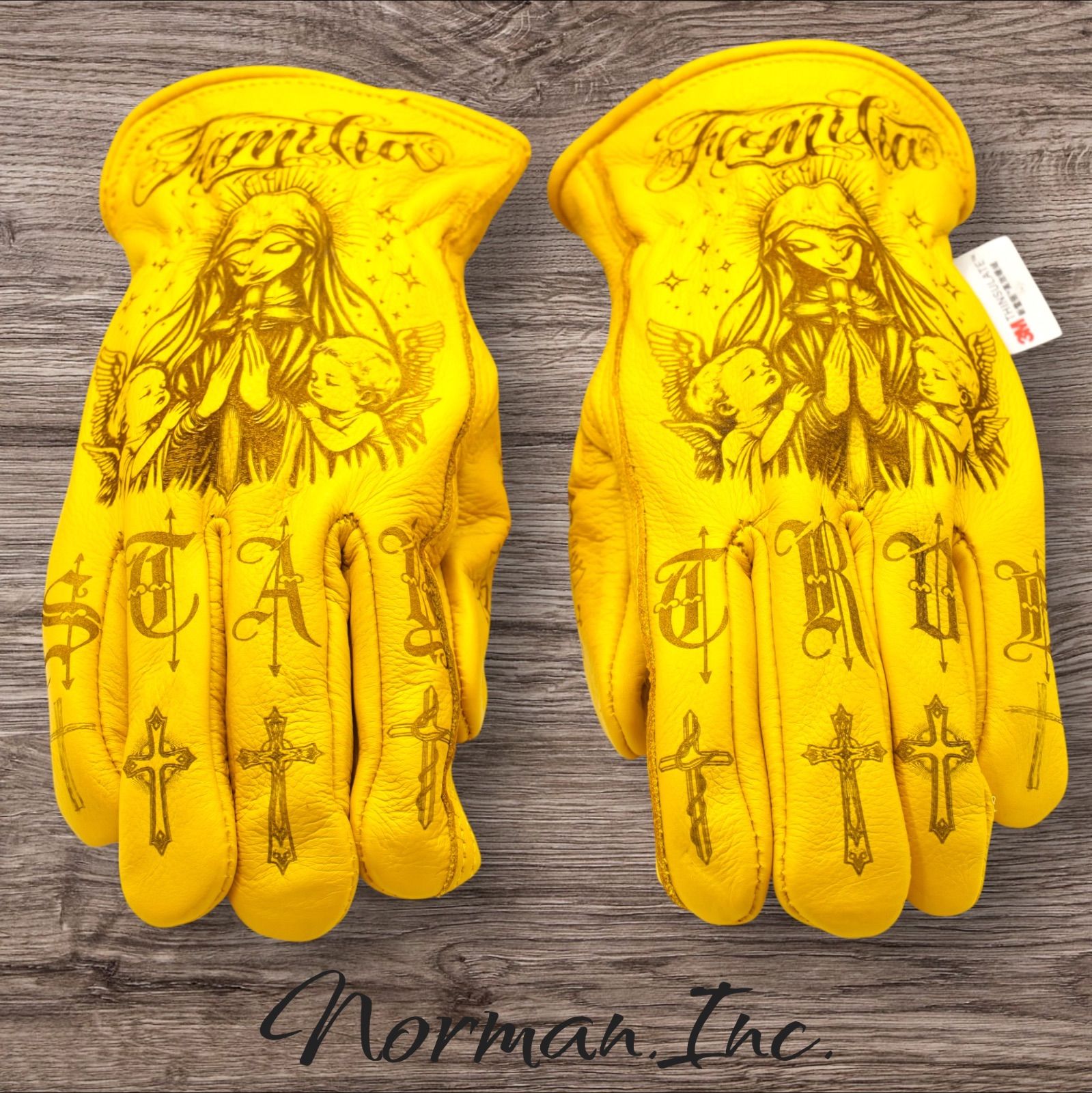 冬用　レザーグローブ　バイク　タトゥー　アメリカン　カスタム　裏起毛　手袋 牛革 冬用 保温綿 裏起毛 レザーグローブ アメリカン バイク ハーレー