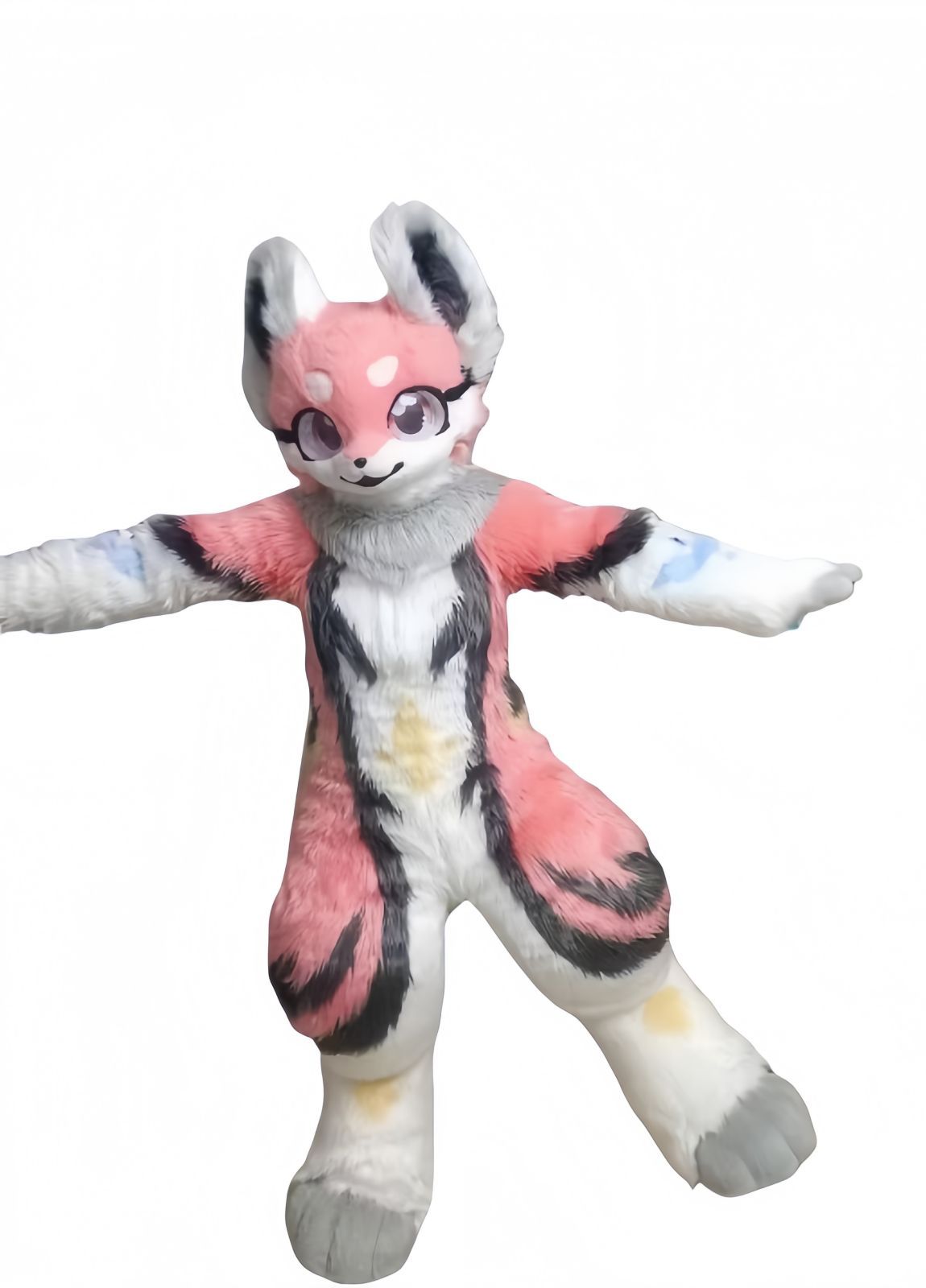 着ぐるみ ケモノ体 フルスーツ セット NO.35 ピンク 全身 尻尾 ケモノ ファースーツ ぬいぐるみ コスプレ コスチューム