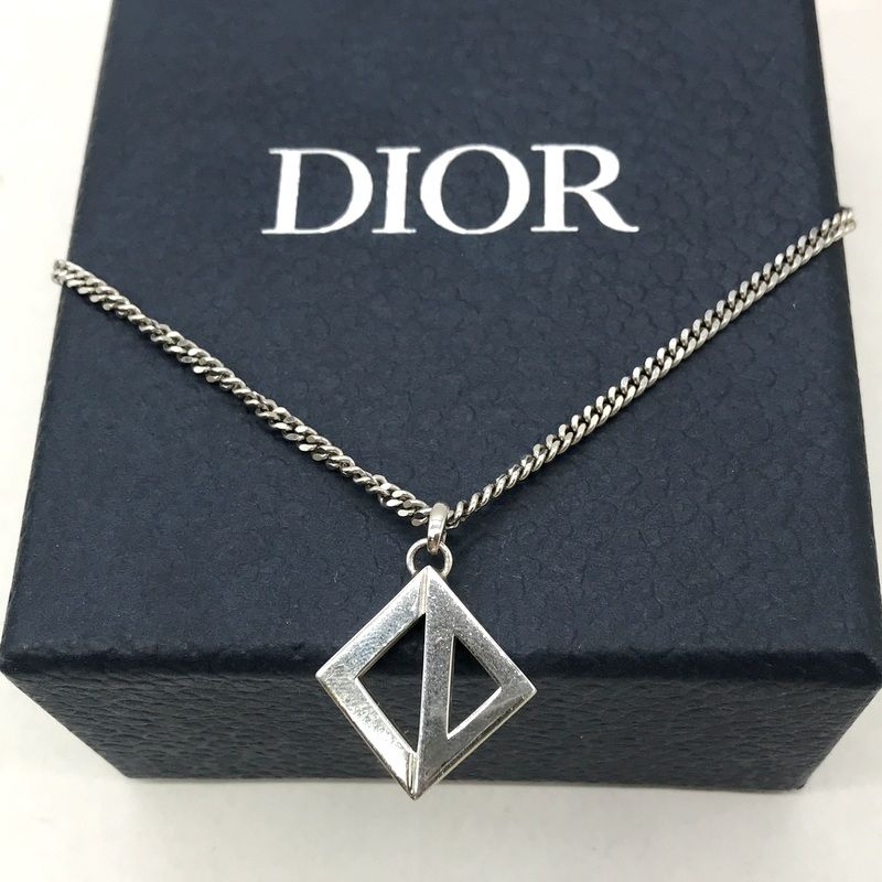 Christian Dior CD Diamond ペンダントネックレス シルバー925