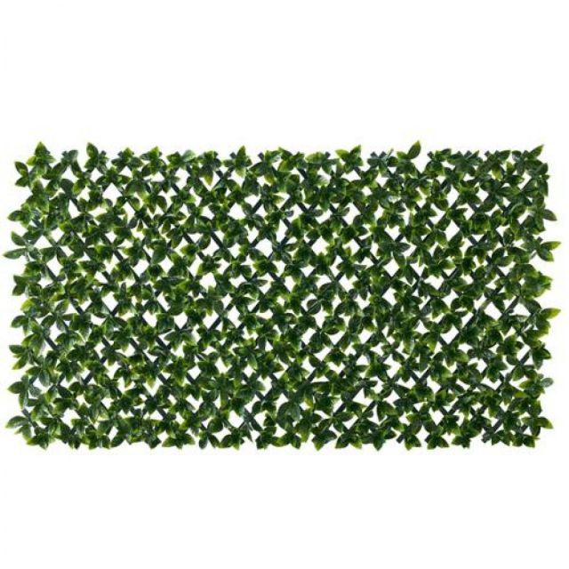 アイリスオーヤマ DECO GREEN 伸縮フェンス GF-180DG ダークグリーン 120×45cm～30×255cm フェイクグリーン 目隠し 庭 ベランダ