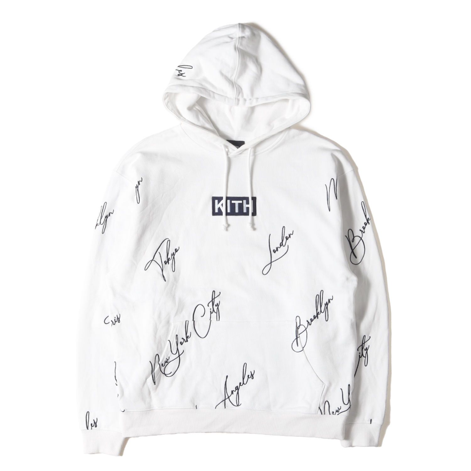KITH ロゴ刺繍スウェット KITH NYC キス ニューヨークシティー パーカー ホワイト 白