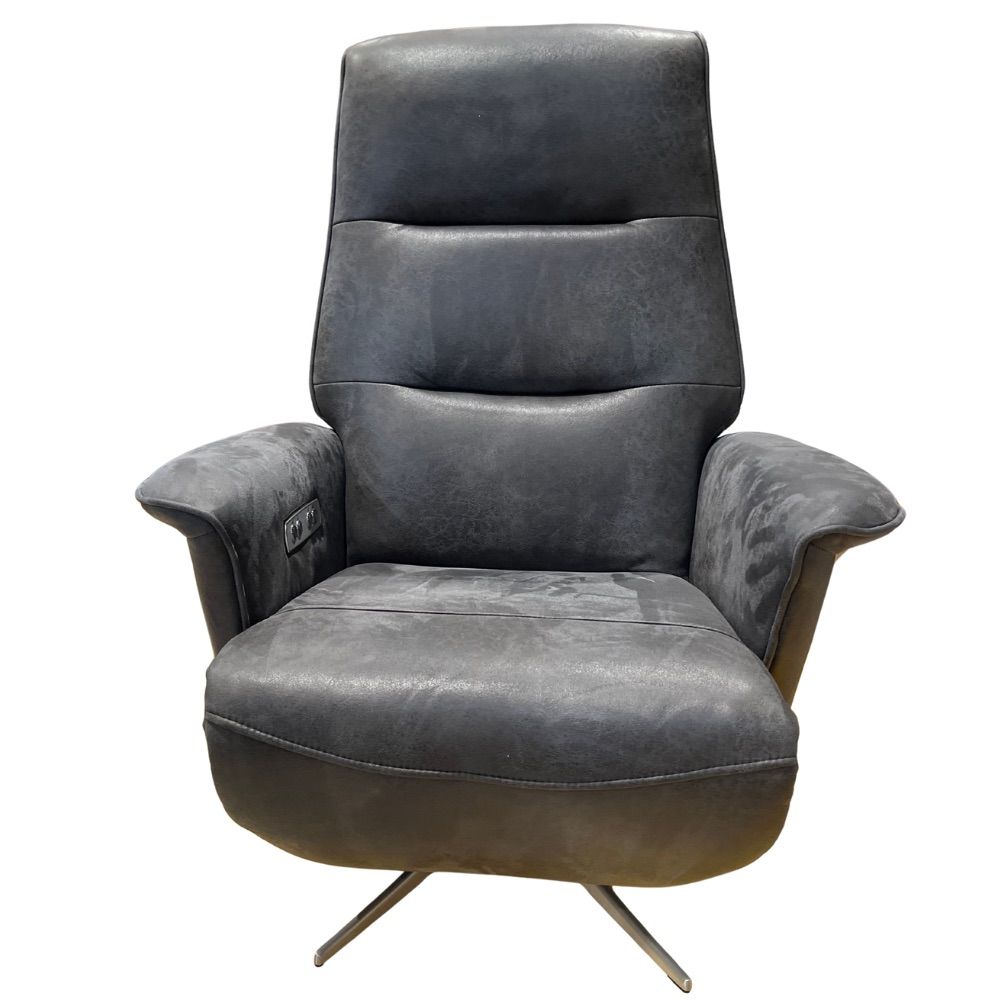 レザーテックス 電動リクライニングチェア 1人掛け 肘付き