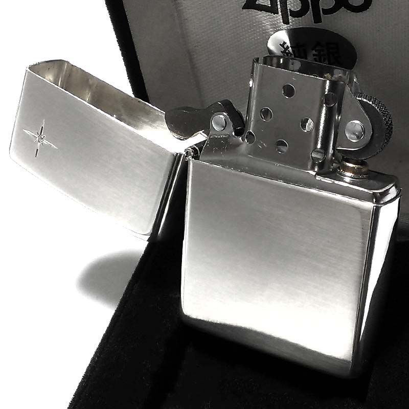 ZIPPO 純銀 スターリングシルバー 天然ダイヤモンド ジッポ ライター