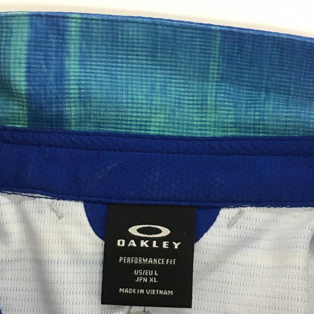 Oakley - オークリー 半袖ポロシャツ ブルー×ライトグリーン グラデーション風 ハーフジップ  メンズ XL ゴルフウェア 2023年モデル Oakley Oakley - オークリー 半袖ポロシャツ ブルー×ライトグリーン