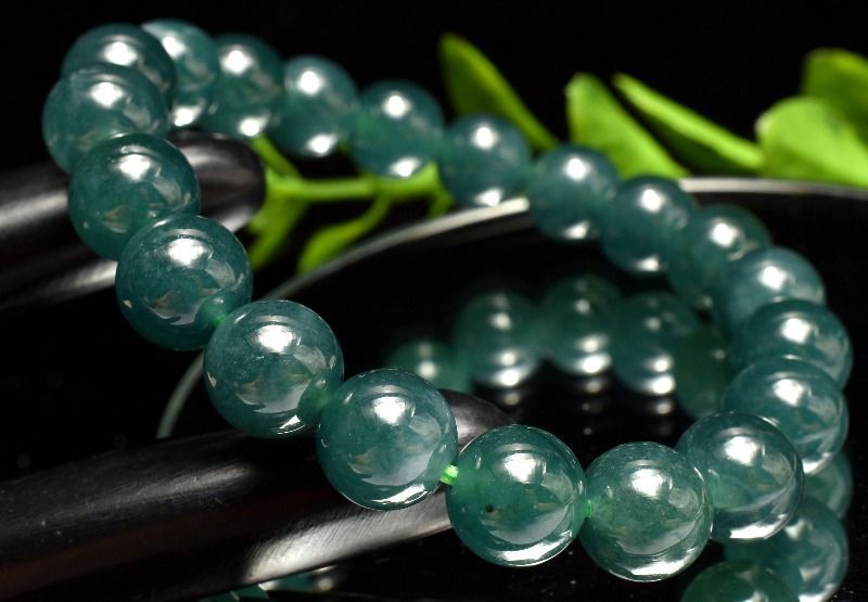 １点物 AA グアテマラ産 マンサーノ翡翠 ブルージェダイト 青翡翠 9.5mm ブレスレット パワーストーン 天然石 _MA8000 NEXPOTALLINN_EU