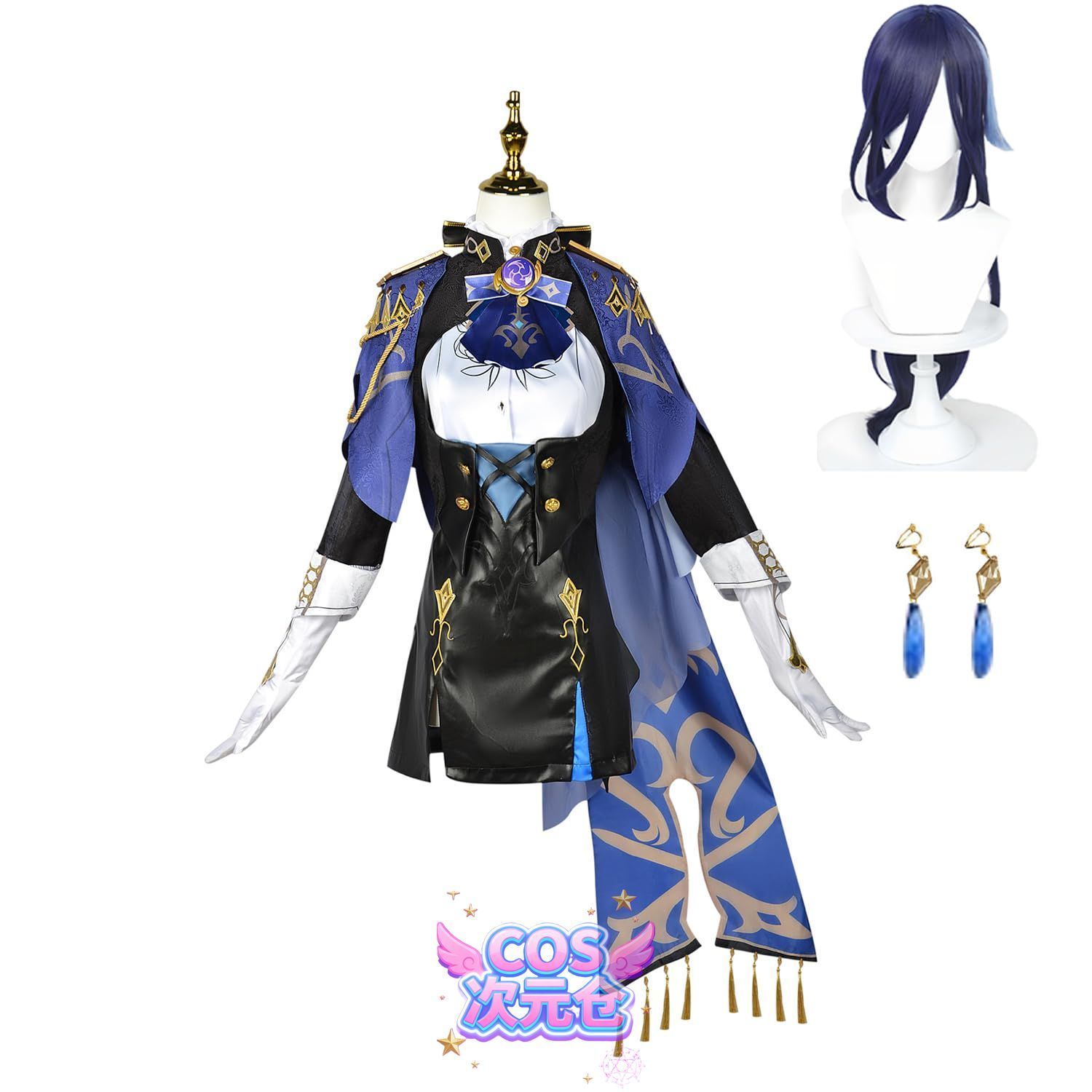 ♥ クロリンデ ウィッグ NEATMOA 原神 フォンテーヌ Fontaine コスプレ衣装 豪華セット 学園祭 文化祭 仮装 ハロウイン パーティー コスチューム