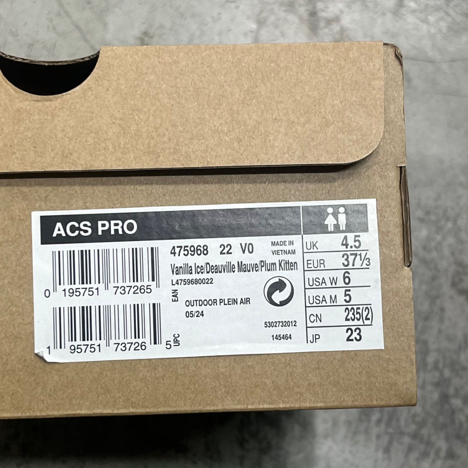 未使用品 SALOMON ACS PRO エーシーエスプロ スニーカー メッシュ ローカット スニーカー サロモン 475744 バニラアイス ...