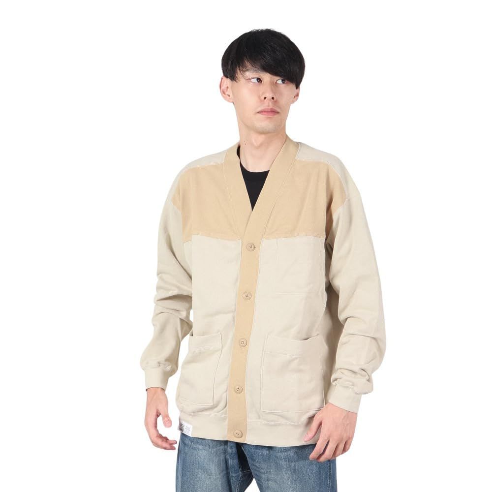 ニューバランス new balance カーディガン メンズ 900 裏毛 ブロック スウェット AMJ35145BE ベージュ|Ｌ|Men s