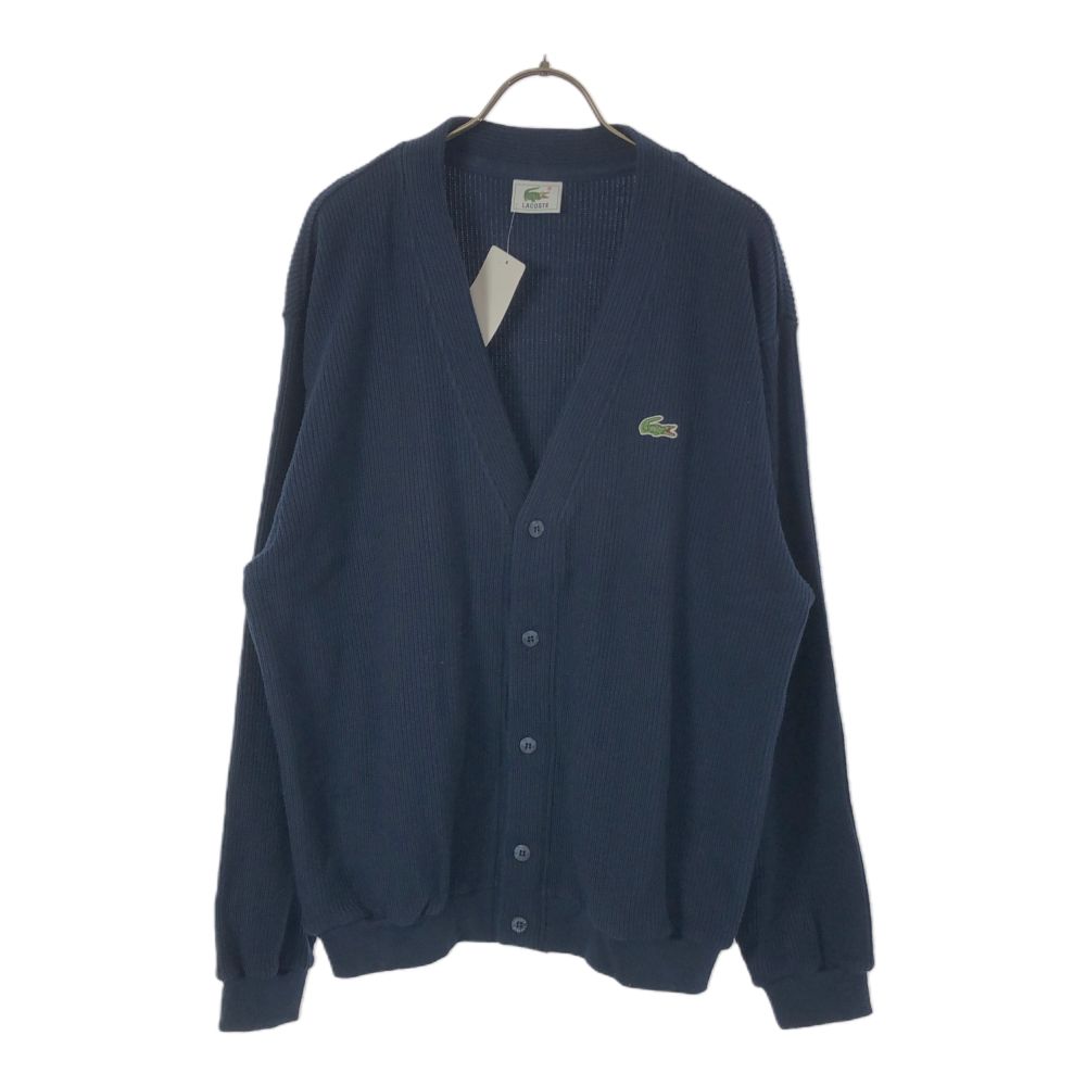 ラコステ 未使用 日本製 長袖 ニットカーディガン 3 ネイビー LACOSTE セーター タグ付き メンズ