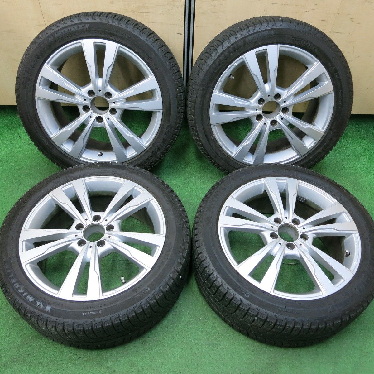 *送料無料* バリ溝！9分★ベンツ等 EUROFORSCH 245/45R18 スタッドレス ミシュラン X-ICE3+ ユーロフォルシュ PCD112/5H★4072502SYス