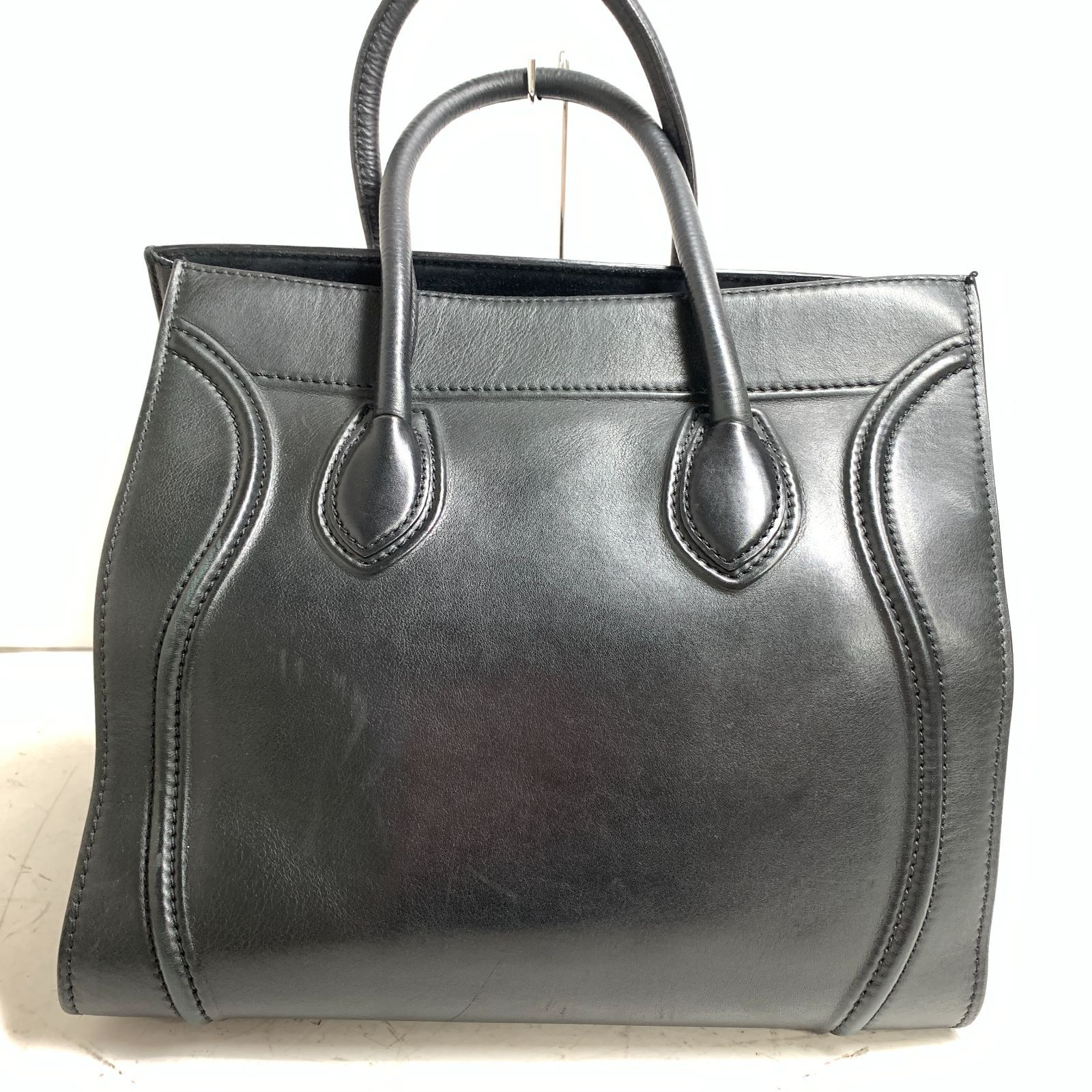 f001 L セリーヌ CELINE ハンドバッグ 169953LCA.38NO ラゲージ スモールスクエア ファントム レザー 黒 鑑定書付き -  メルカリ