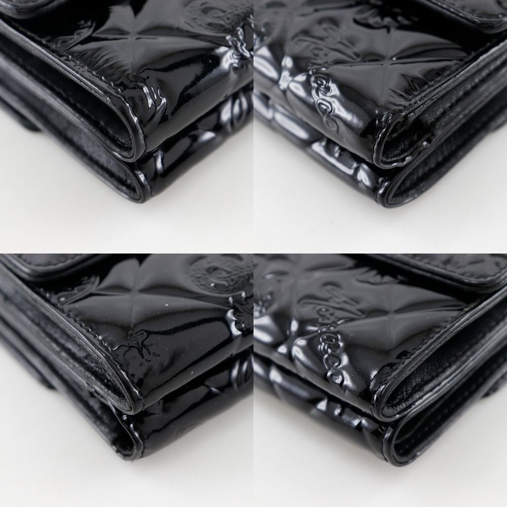 CHANEL】シャネル アイコンライン Wホック A37152 パテントレザー 黒  