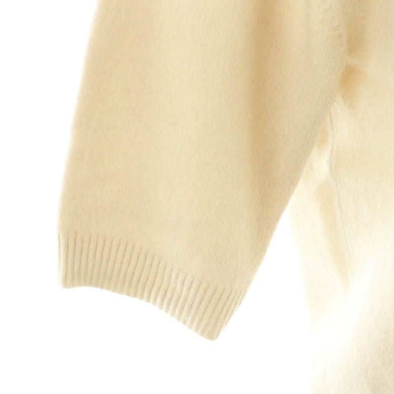 エブール ebure High Gauge Cashmere Knit Pullover ニット セーター プルオーバー 五分袖 ベージュ /CX ■OS レディース エブール ebure High Gauge Cashmere Knit Pullover ニット