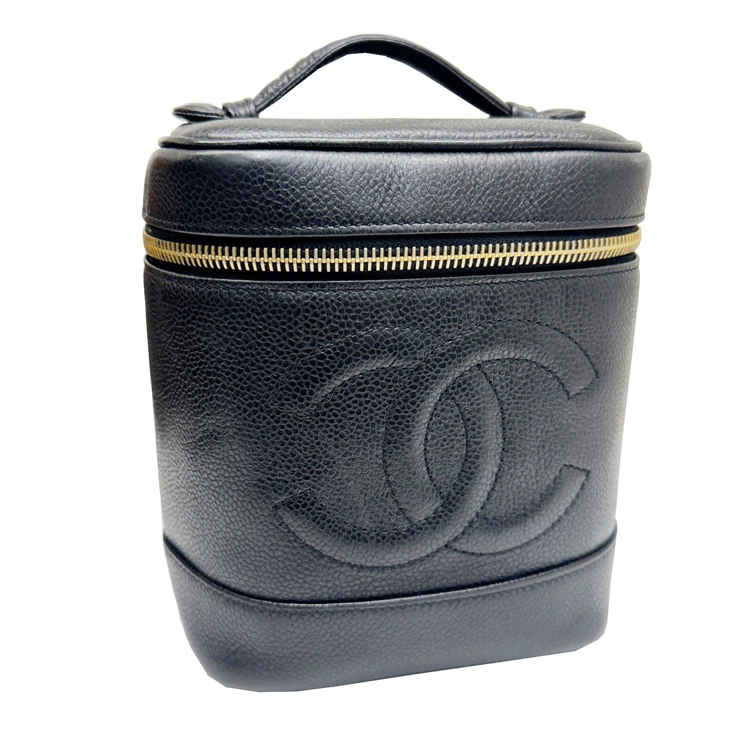CHANEL シャネル 縦型バニティ バニティバッグ キャビアスキン 