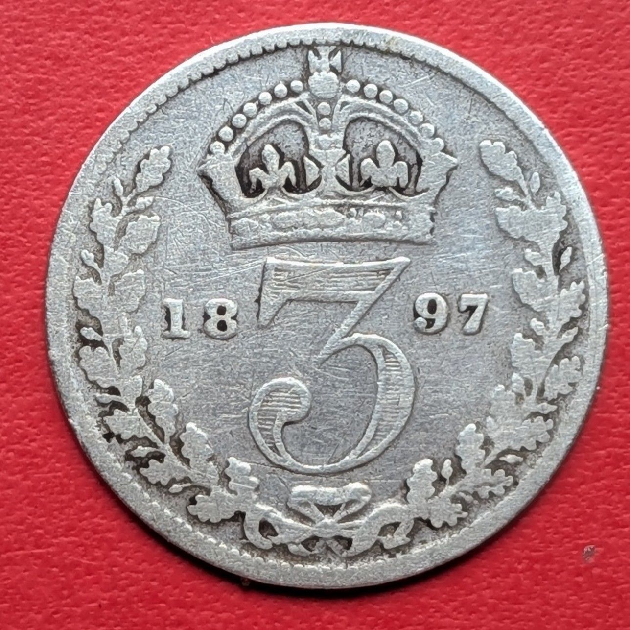 イギリス英国 ヴィクトリア女王 1897年 3ペンス銀貨 - メルカリ