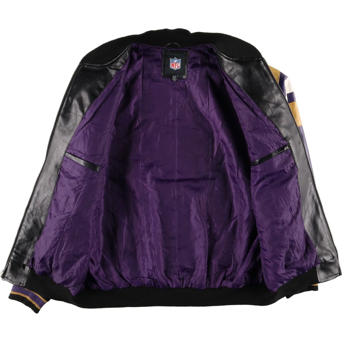 古着 NFL BALTIMORE RAVENS ボルチモアレイブンズ フェイクレザー 