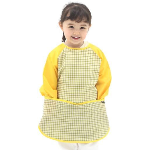 Green Check_L [プリエ] 子供用 キッズ ユニセックス 防水 絵画 スモック エプロン1歳-10歳用 (S-XXL size)， Green Check (17-L)