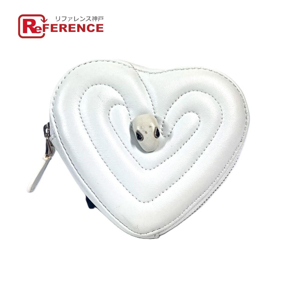 BVLGARI ブルガリ コインケース 人気 ハート レザー ホワイト